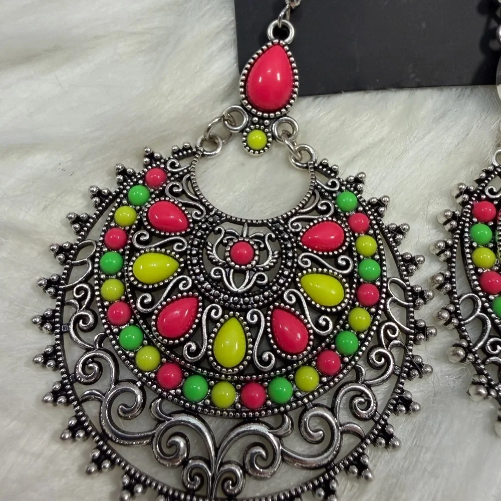 🩷5/$10🩷 Paparazzi Neon Filigree Dangle Earrings - Pink, Green, Yellow